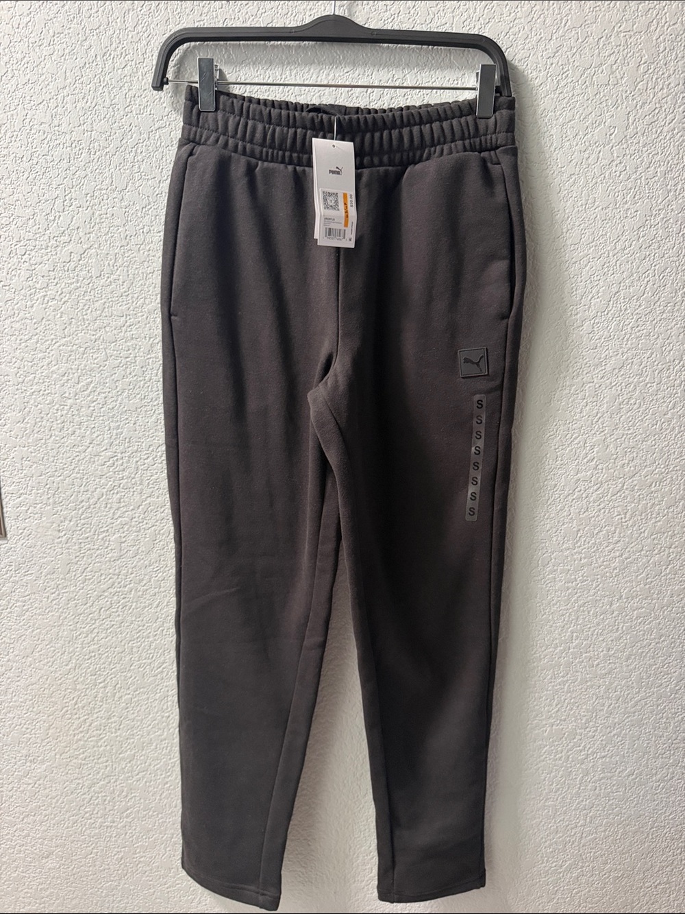 Puma adulto Black Jogger Sweatpants with Logo Patch